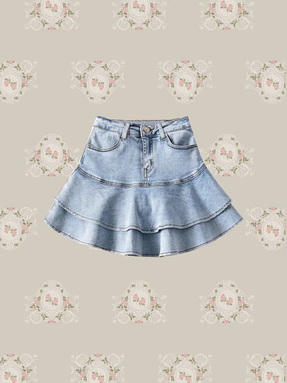 Flare Mini Denim Skirt/フレアミニデニムスカート