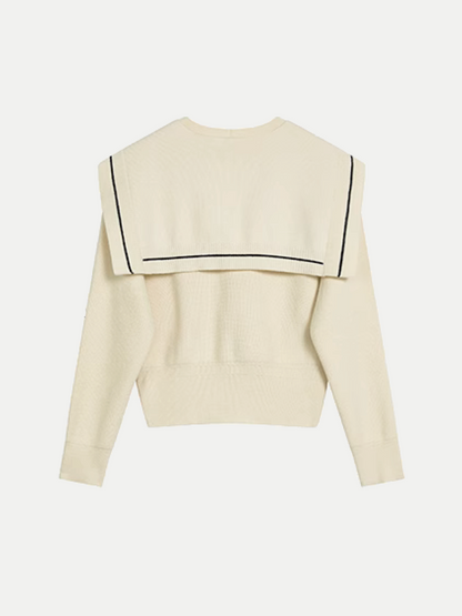 Ivory Sailor Collar Knit Top