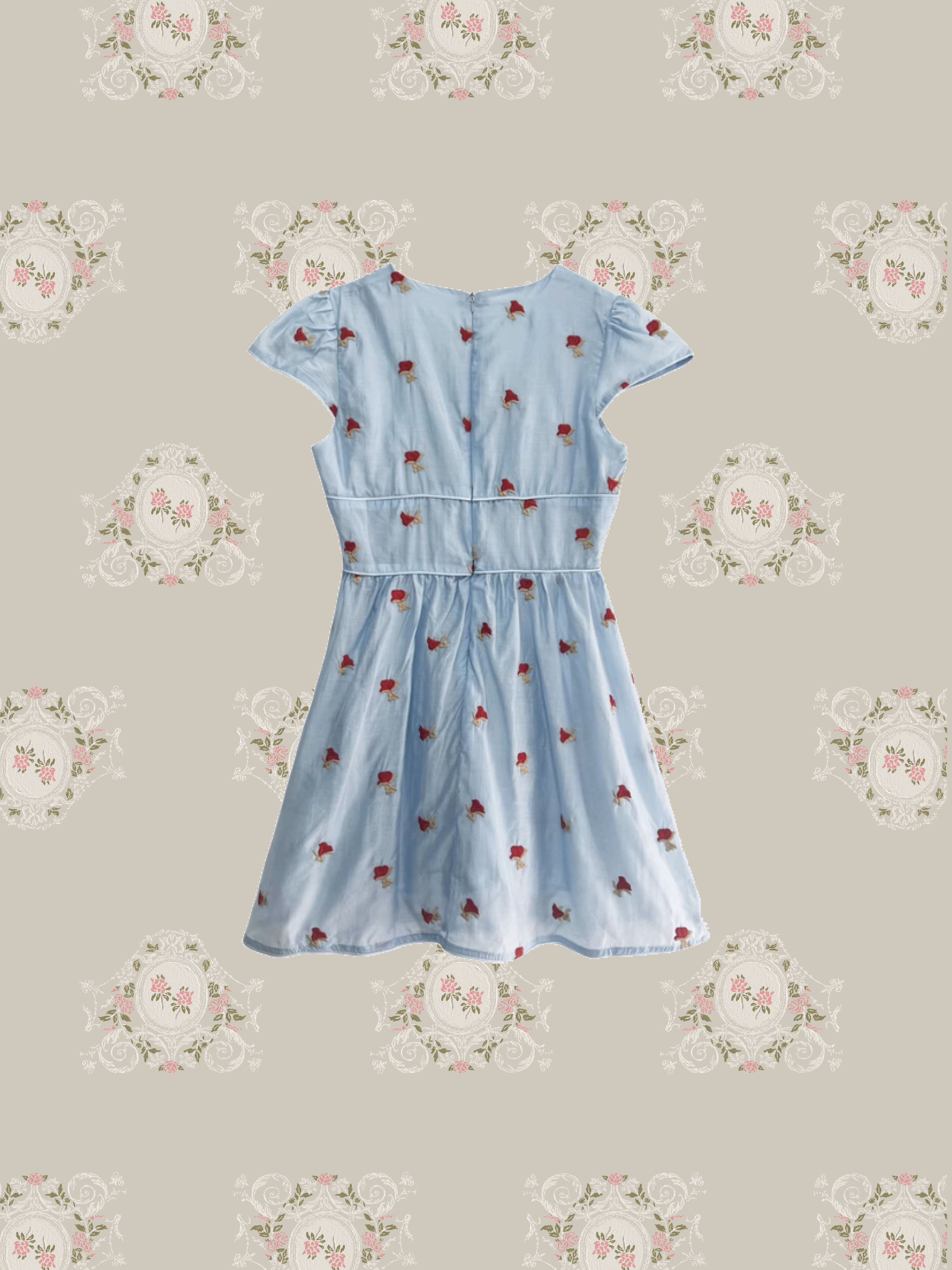 Romantic Floral Waisted Dress/ロマンチック花柄ウエストドレス