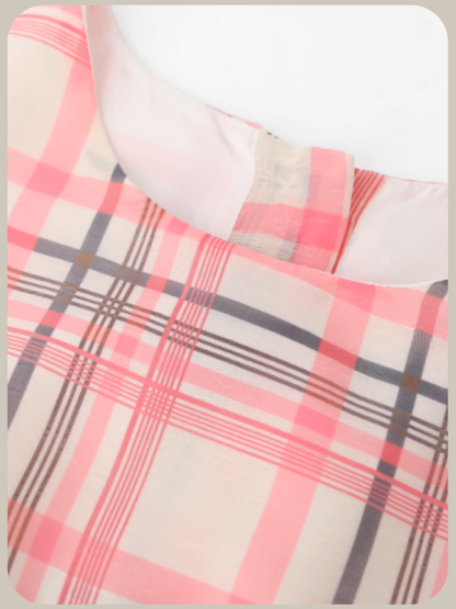 Back Button Pink Vest Dress/バックボタンピンクベストドレス