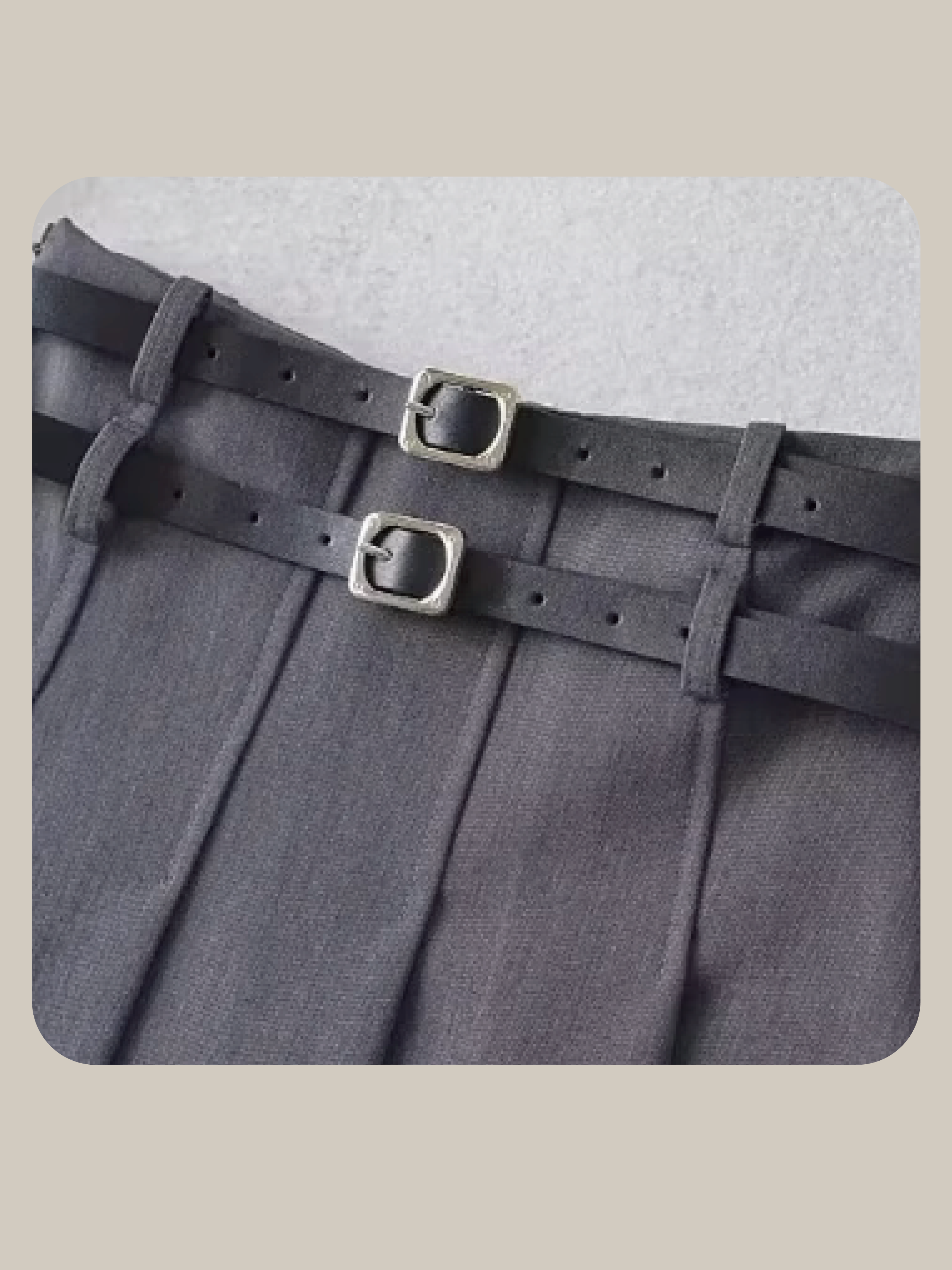 Double Belt Pleats Skirt ダブルベルトプリーツスカート