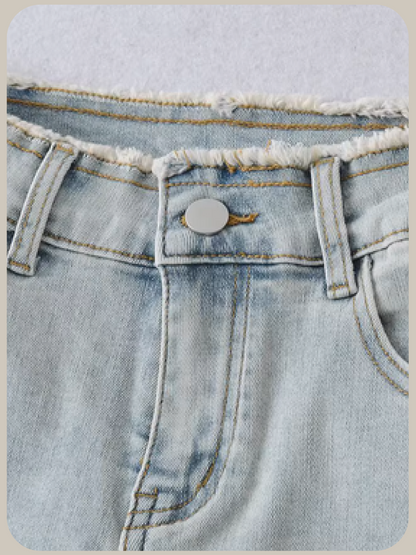 Cute Lace Deco Denim Pants/キュートレースデコデニムパンツ