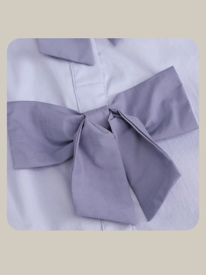 Puff Sleeve Bow Dress 