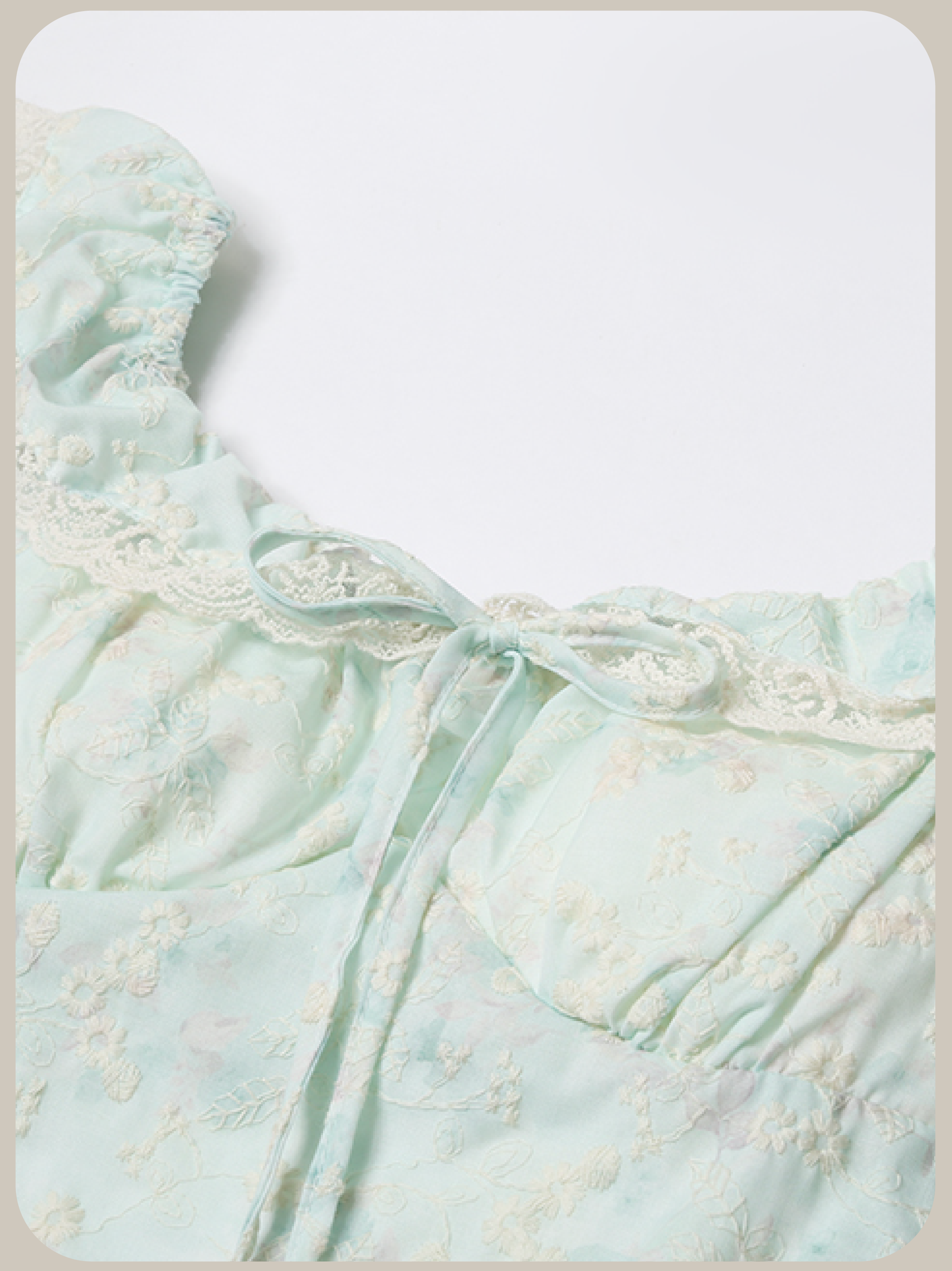 Mint Green Frill Waisted Dress/ミントグリーンフリルウエストドレス