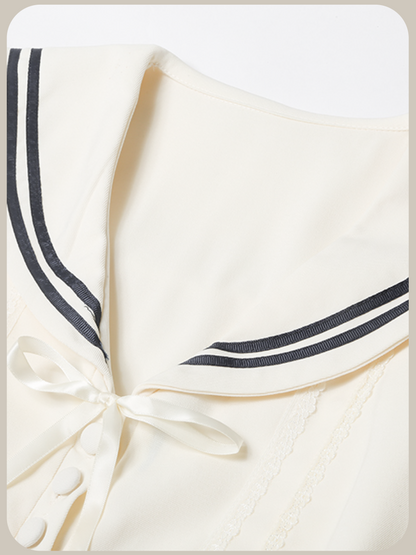 Sailor Collar Waisted One Piece/セーラーカラーウエストワンピース