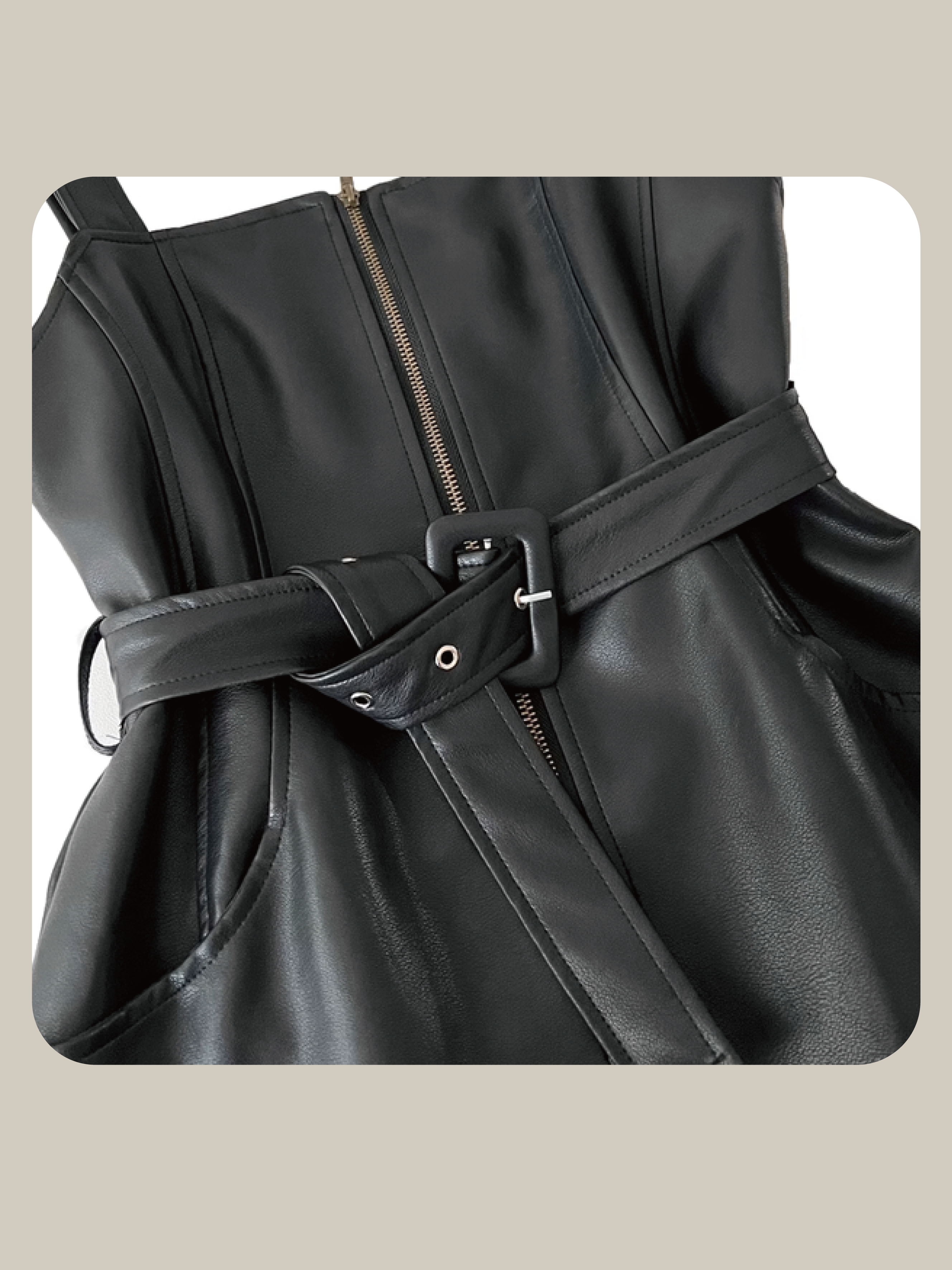 Belted Vest PU One-Piece/ベルト付きベスト PU ワンピース