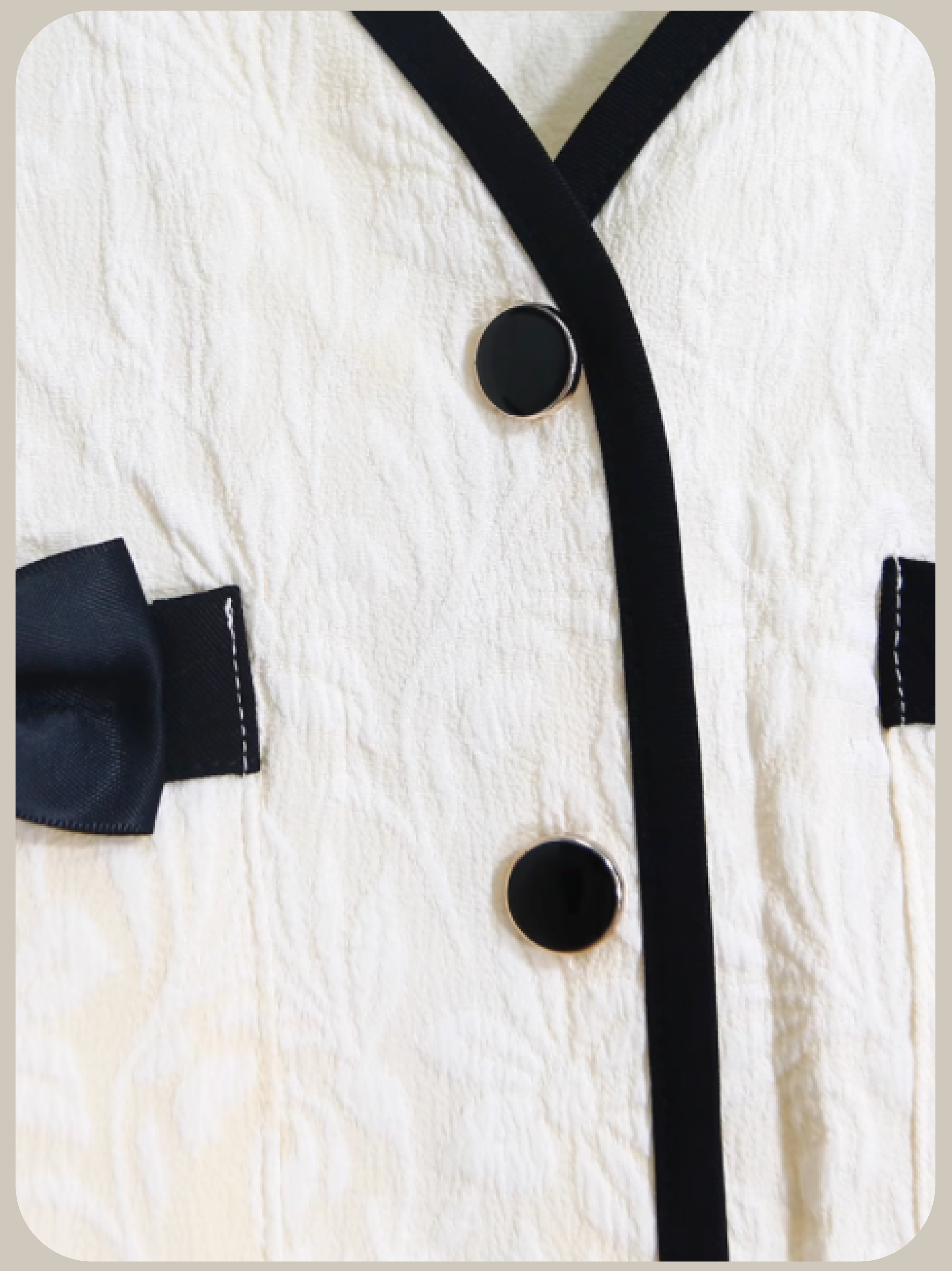 French Emboss Ribbon Shirt/フレンチエンボスリボンシャツ