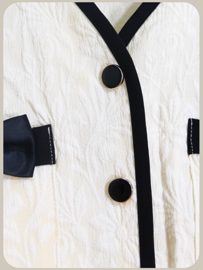 French Emboss Ribbon Shirt/フレンチエンボスリボンシャツ