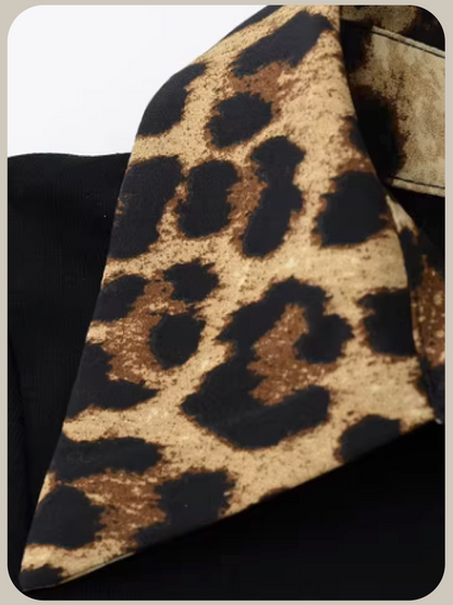 Leopard Stitching Top/ヒョウ柄ステッチトップ
