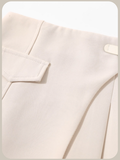 Asymmetry Side Pleats Mini Skirt/アシンメトリーサイドプリーツミニスカート