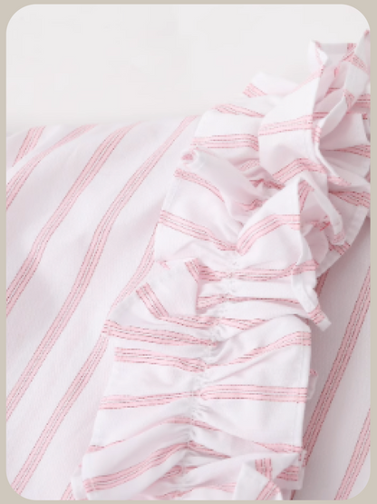 Ruffle Deco French Pink Shirt/ラッフルデコフレンチピンクシャツ