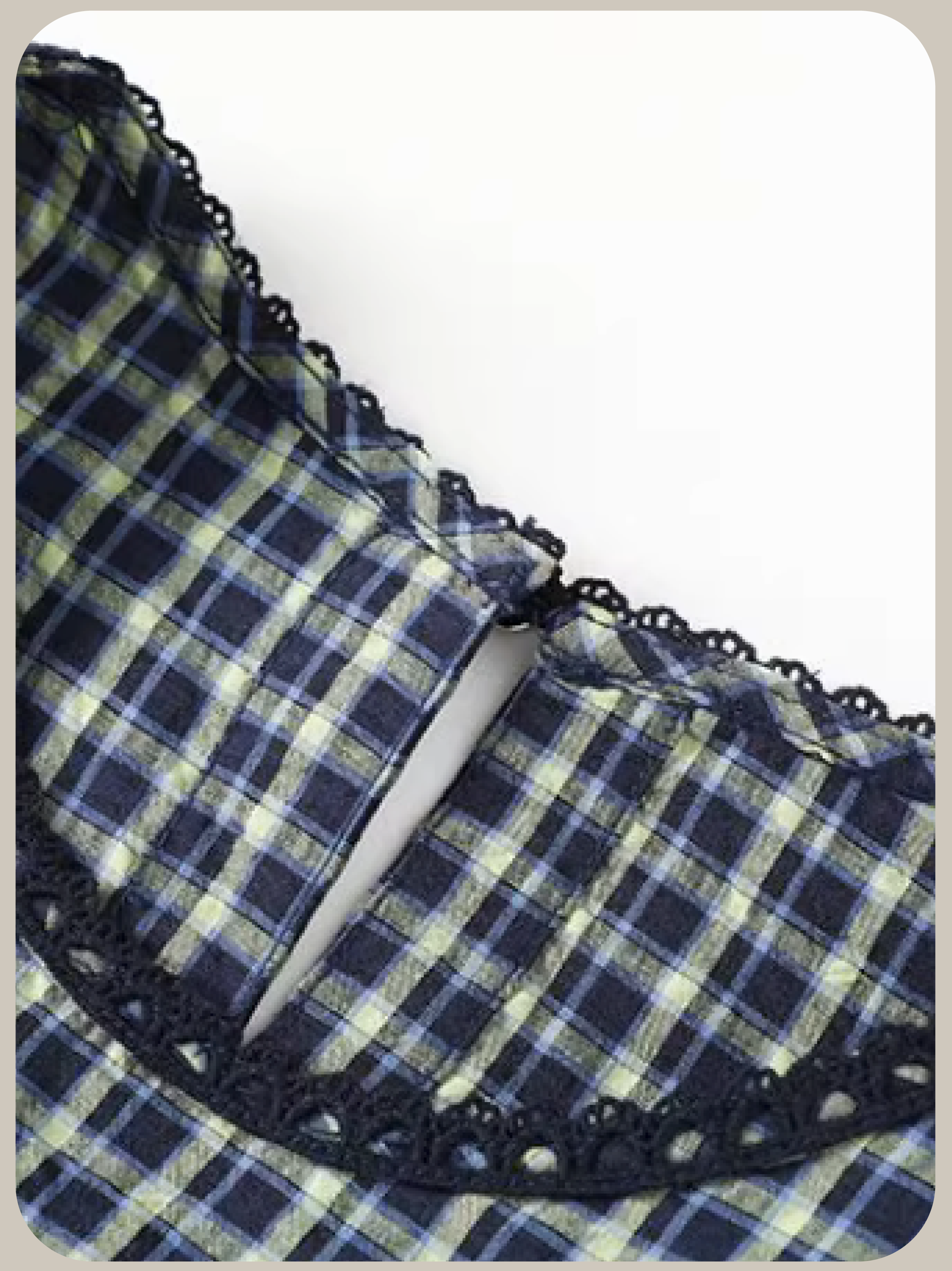 Retro Check Motif Frill Vest/レトロチェックモチーフフリルベスト