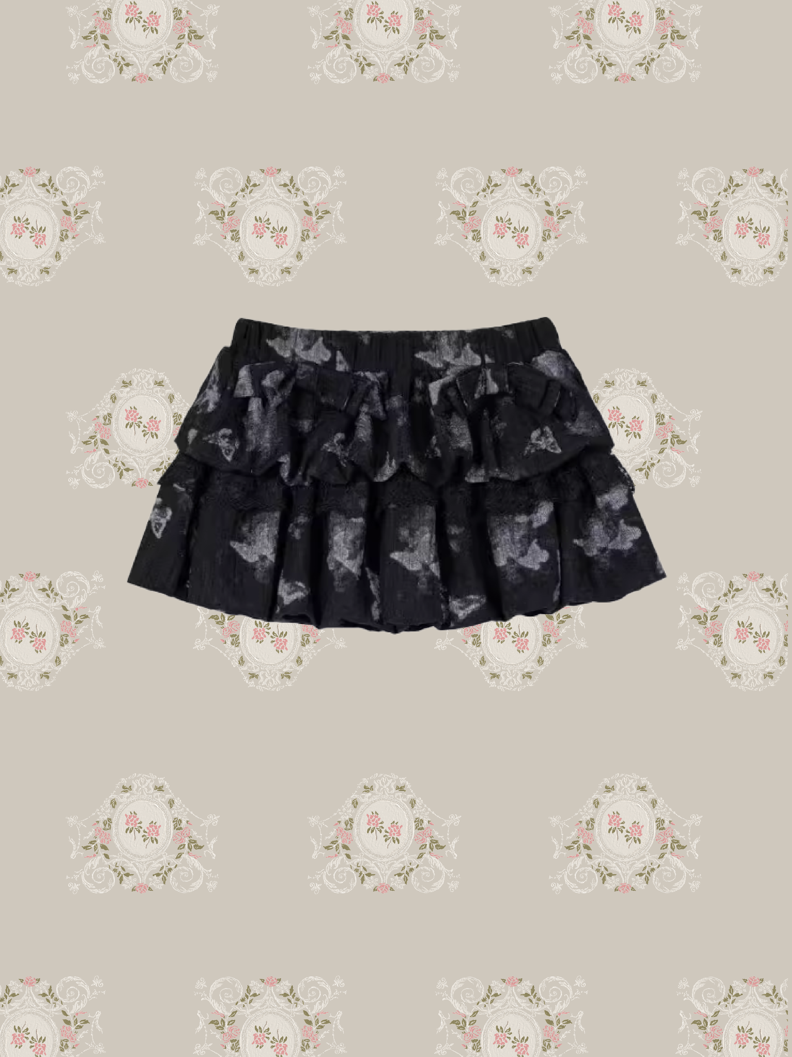 Butterfly Puff Layer Mini Skirt/バタフライパフレイヤーミニスカート
