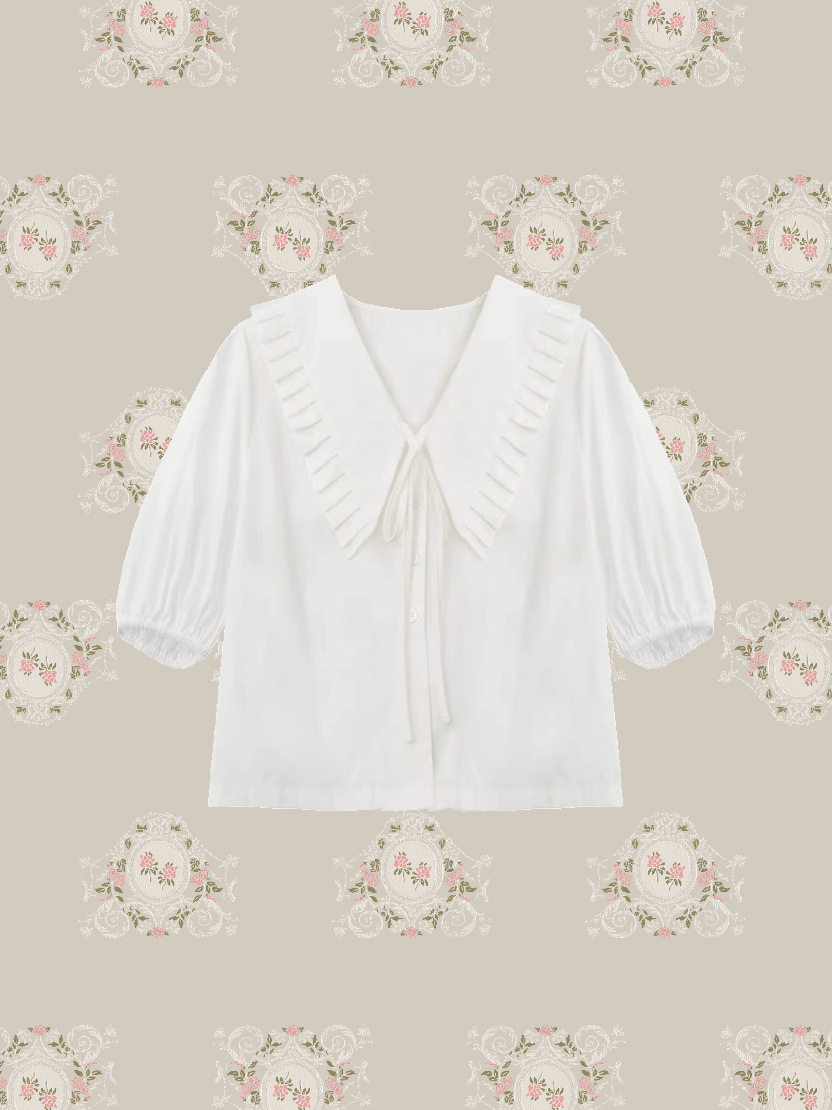 Sweet Collar White Shirt/スイートカラー白シャツ