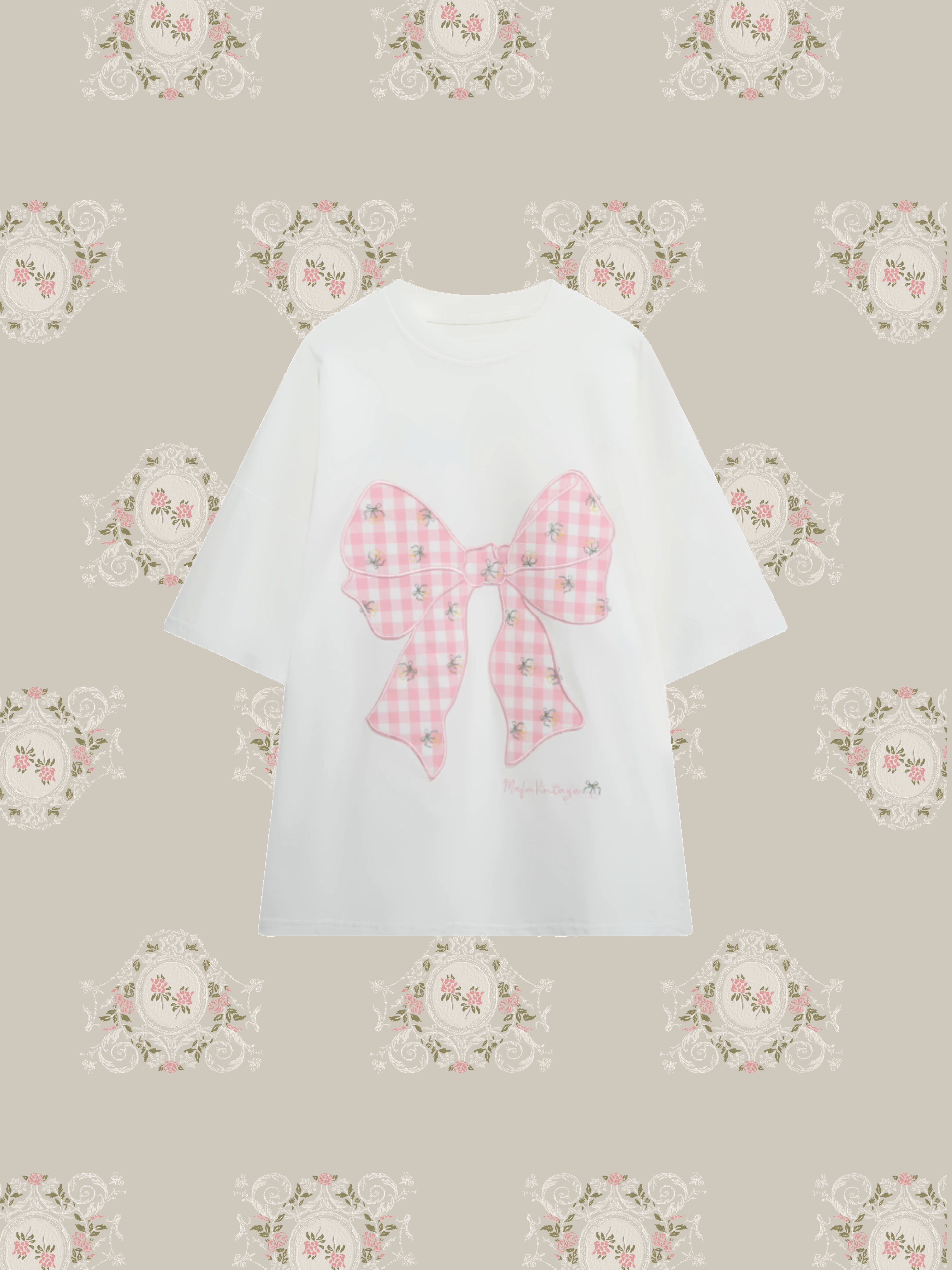 Ribbon Motif Embroidery T/リボンモチーフ刺繍Tシャツ