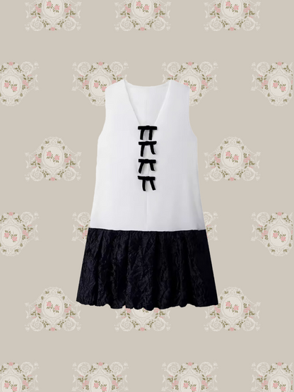 Sleeveless Flare Ribbon Dress/ノースリーブフレアリボンワンピース