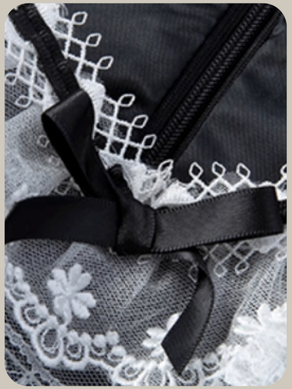 Lace Deco Ribbon Emboss Dress/レースデコリボンエンボスドレス