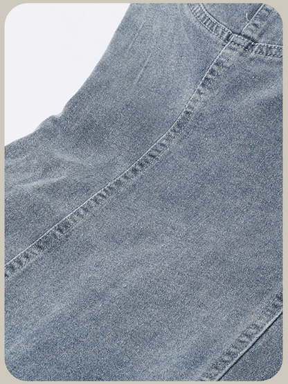 Silm Lace Stitch Denim Dress/シルム レースステッチ デニムドレス