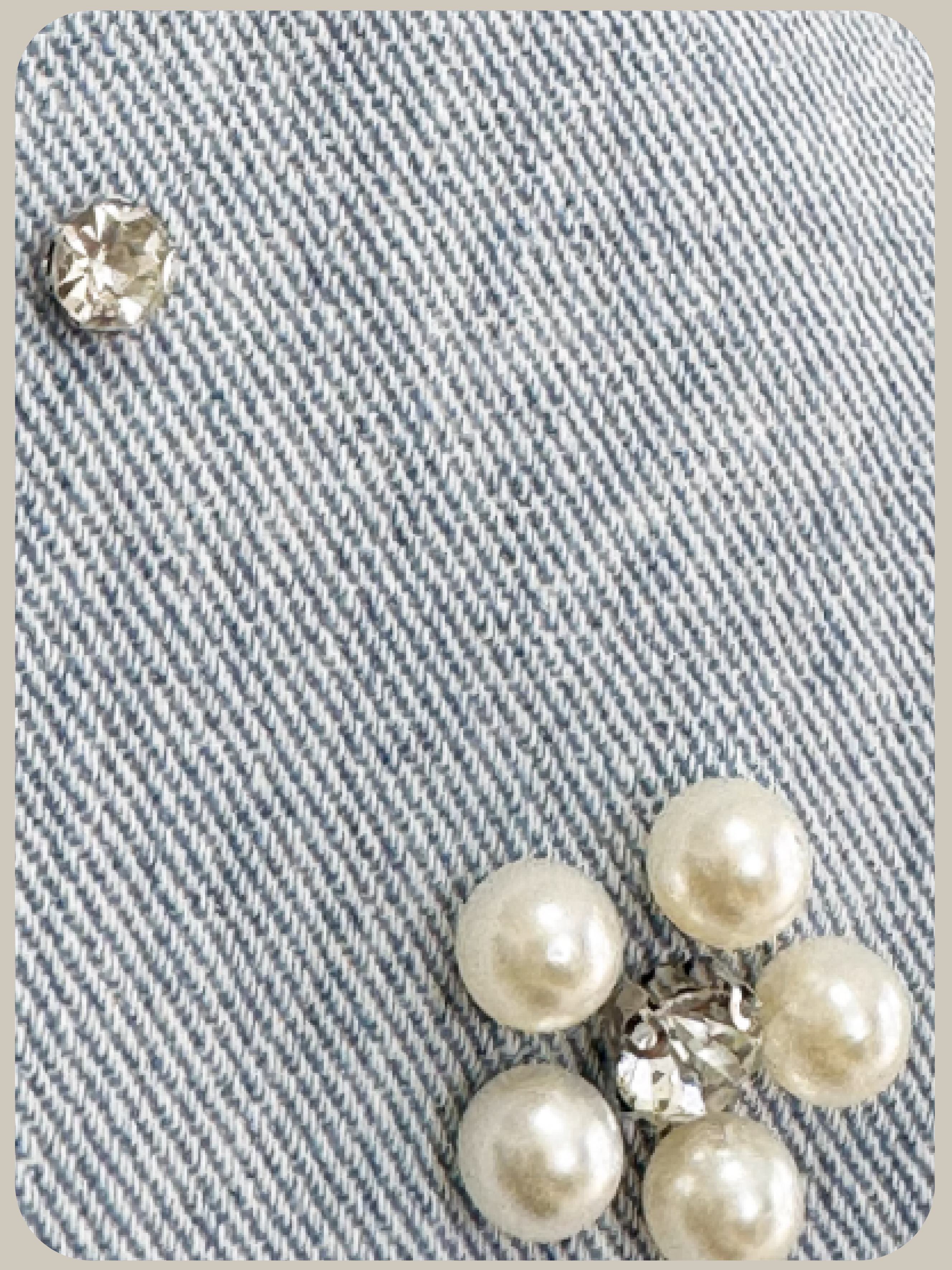 Pearl Deco Denim Skirt/パールデコデニムスカート