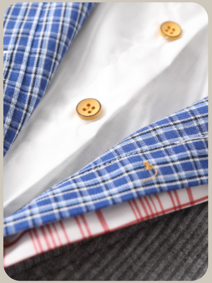Stitching Shirt Layer Knit Top/ステッチシャツレイヤーニットトップス