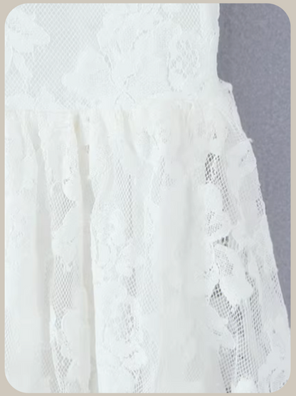 Big Collar Lace Embroidery Dress/ビッグカラーレース刺繍ドレス