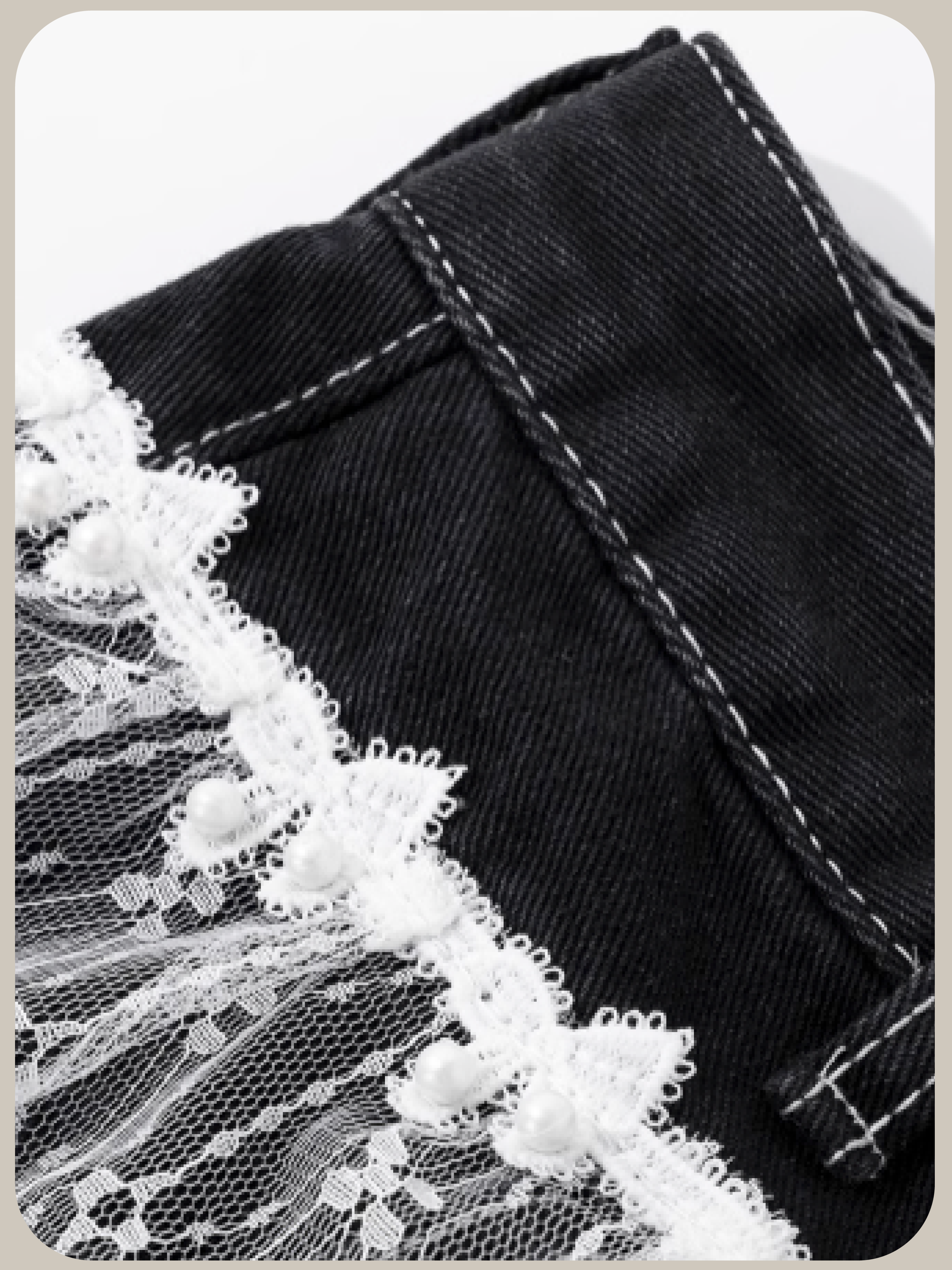 Lace Piping Wide Denim Pants/レースパイピングワイドデニムパンツ