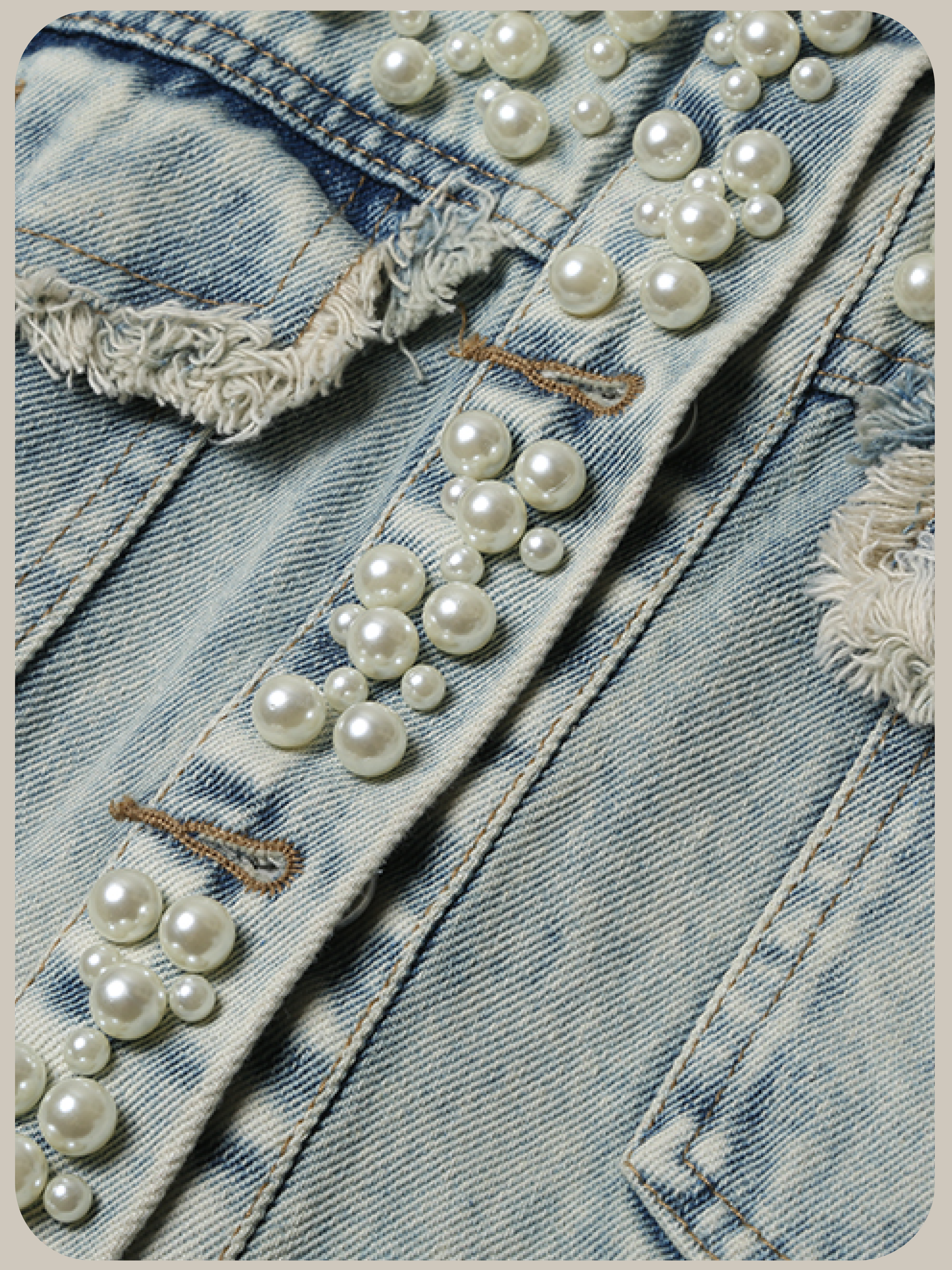 Pearl Deco Denim Jacket/パールデコデニムジャケット