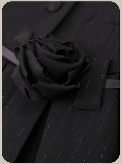 Blazer Pleats Belted Dress/ブレザー プリーツ ベルト付きドレス