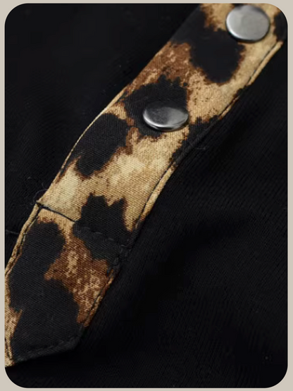 Leopard Stitching Top/ヒョウ柄ステッチトップ