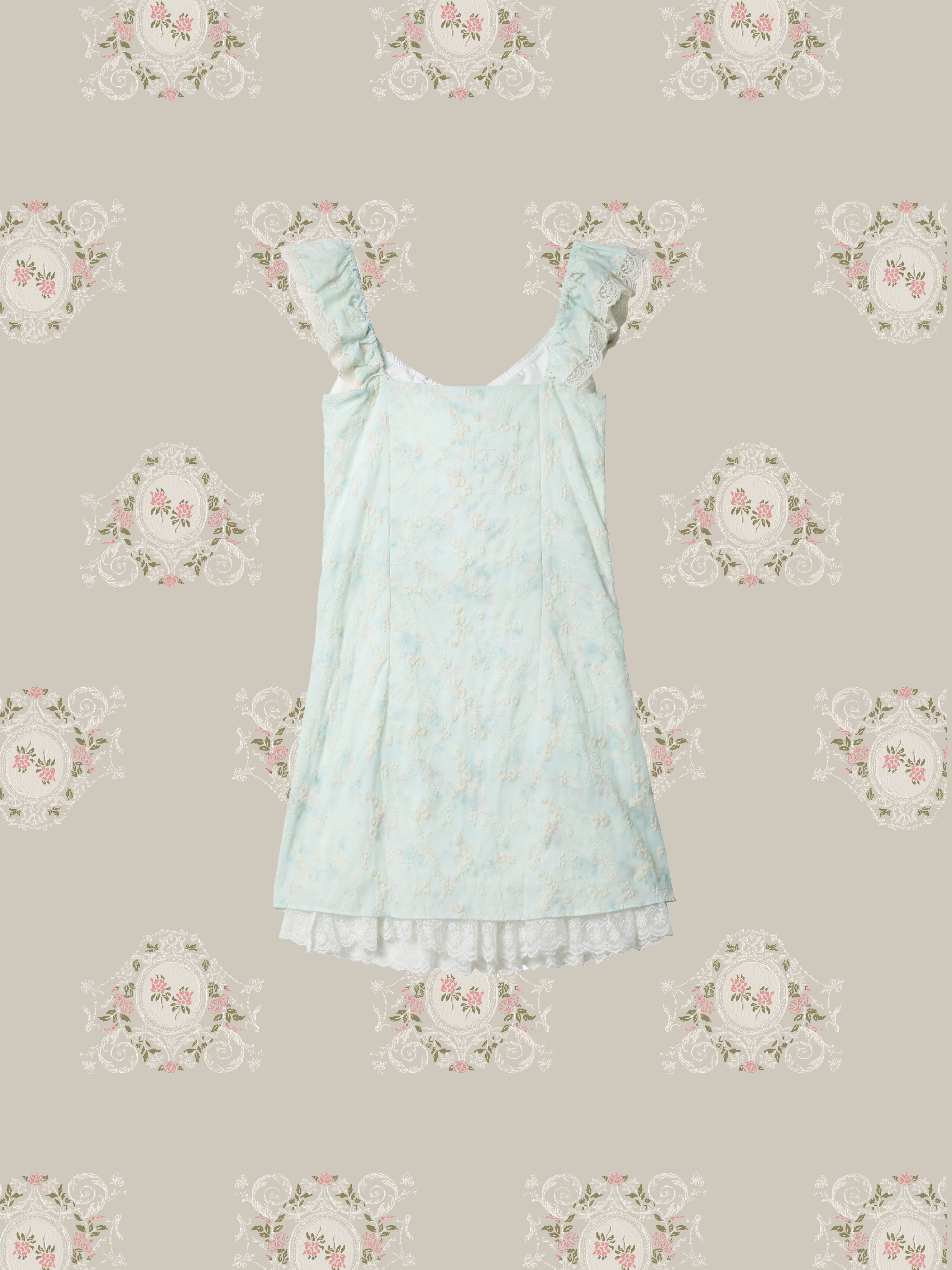 Mint Green Frill Waisted Dress/ミントグリーンフリルウエストドレス