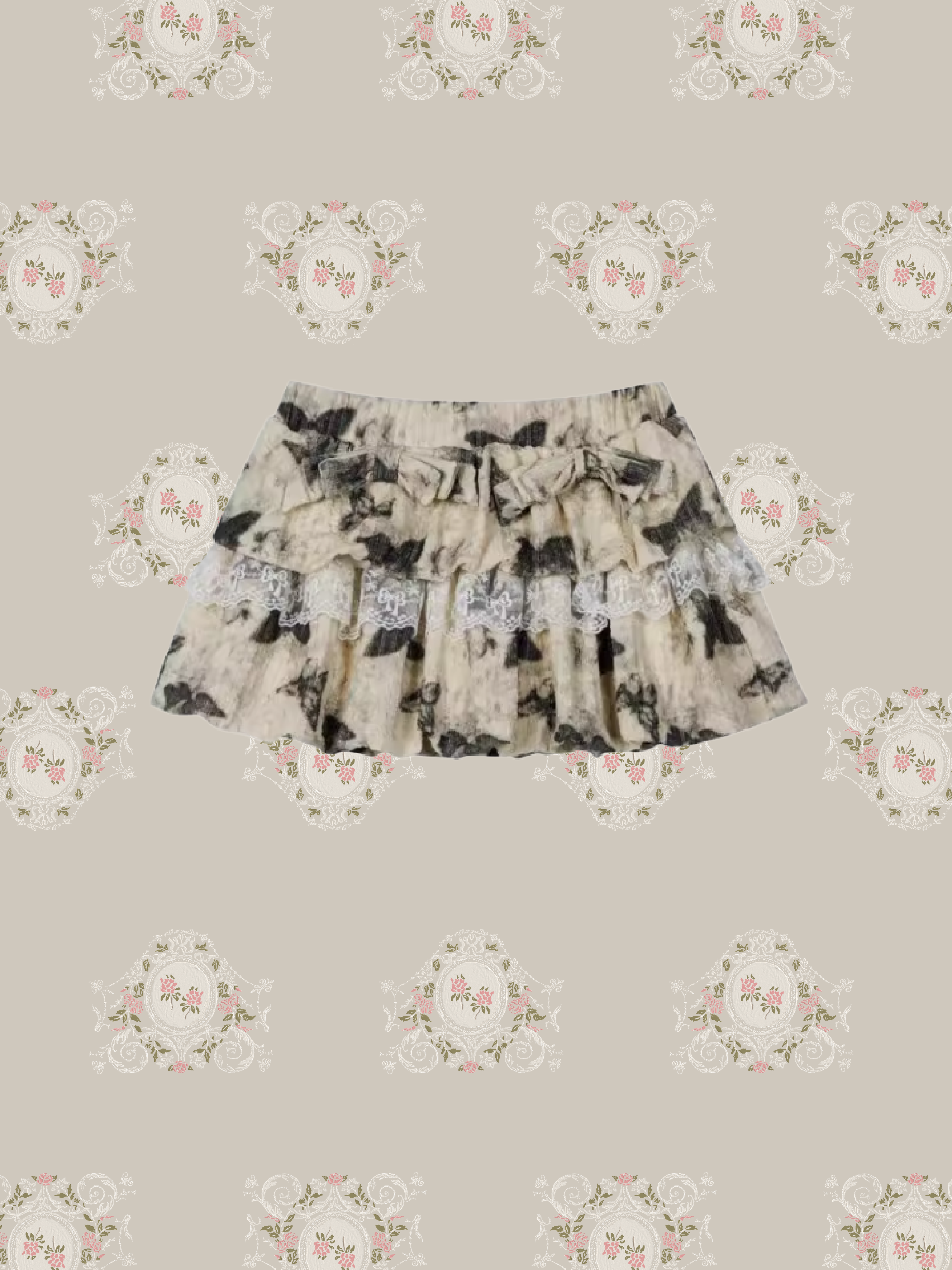 Butterfly Puff Layer Mini Skirt/バタフライパフレイヤーミニスカート