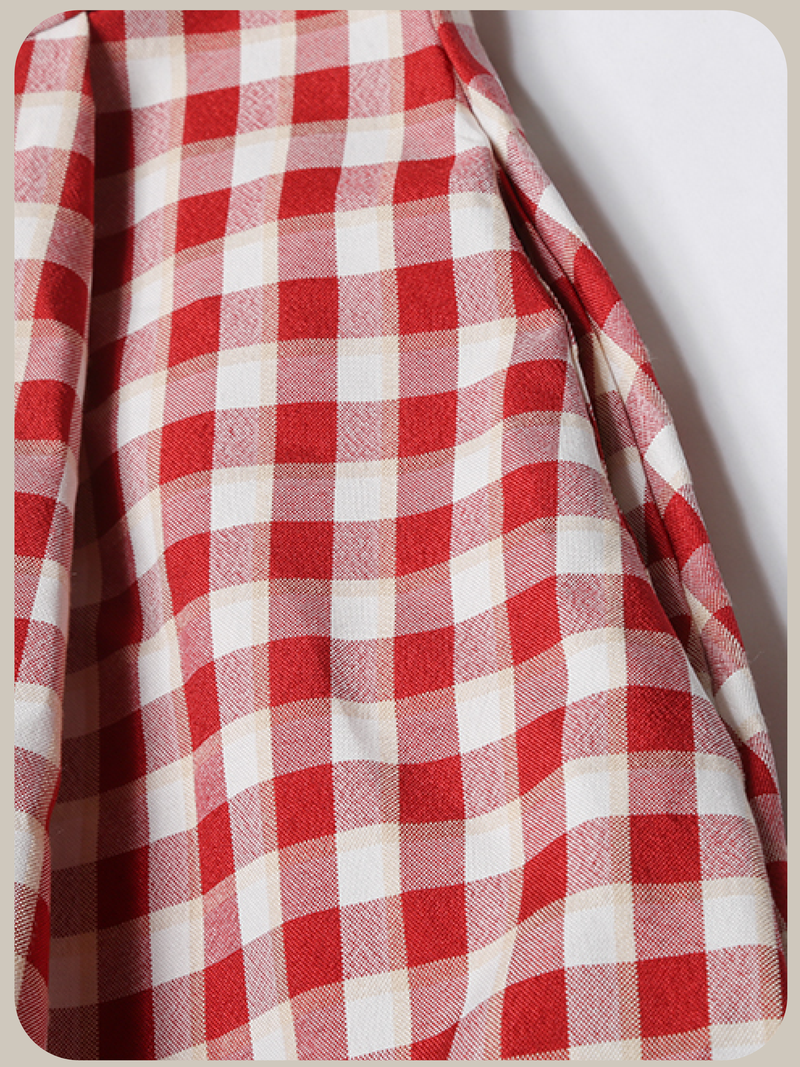 Shoulder Ribbon Red Check One Piece/ショルダーリボンレッドチェックワンピース