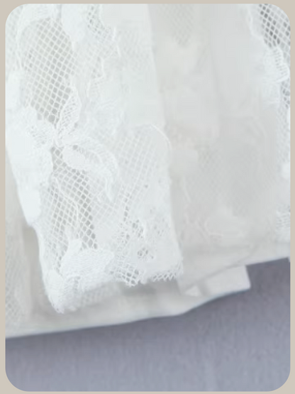 Big Collar Lace Embroidery Dress/ビッグカラーレース刺繍ドレス