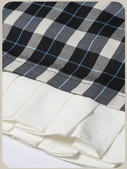 Sailor Collar Plaid Sweet Dress/セーラーカラーチェック柄スウィートワンピース