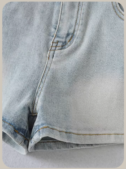 Cute Lace Deco Denim Pants/キュートレースデコデニムパンツ