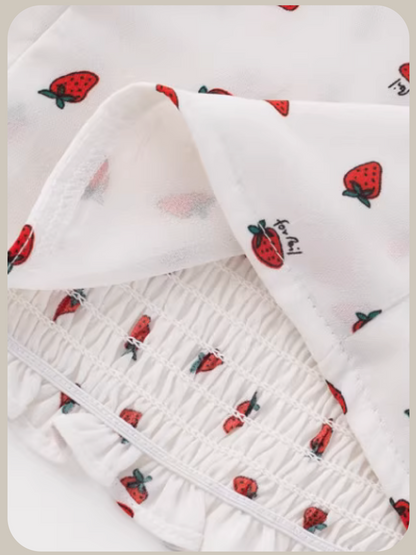 Cheerful Pattern Ruffle Short Top/柄フリルショートトップス