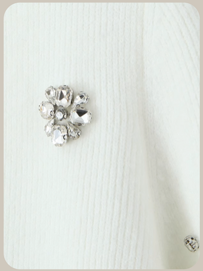 Beading V-neck Ribbon Cardigan/ビーズVネックリボンカーディガン