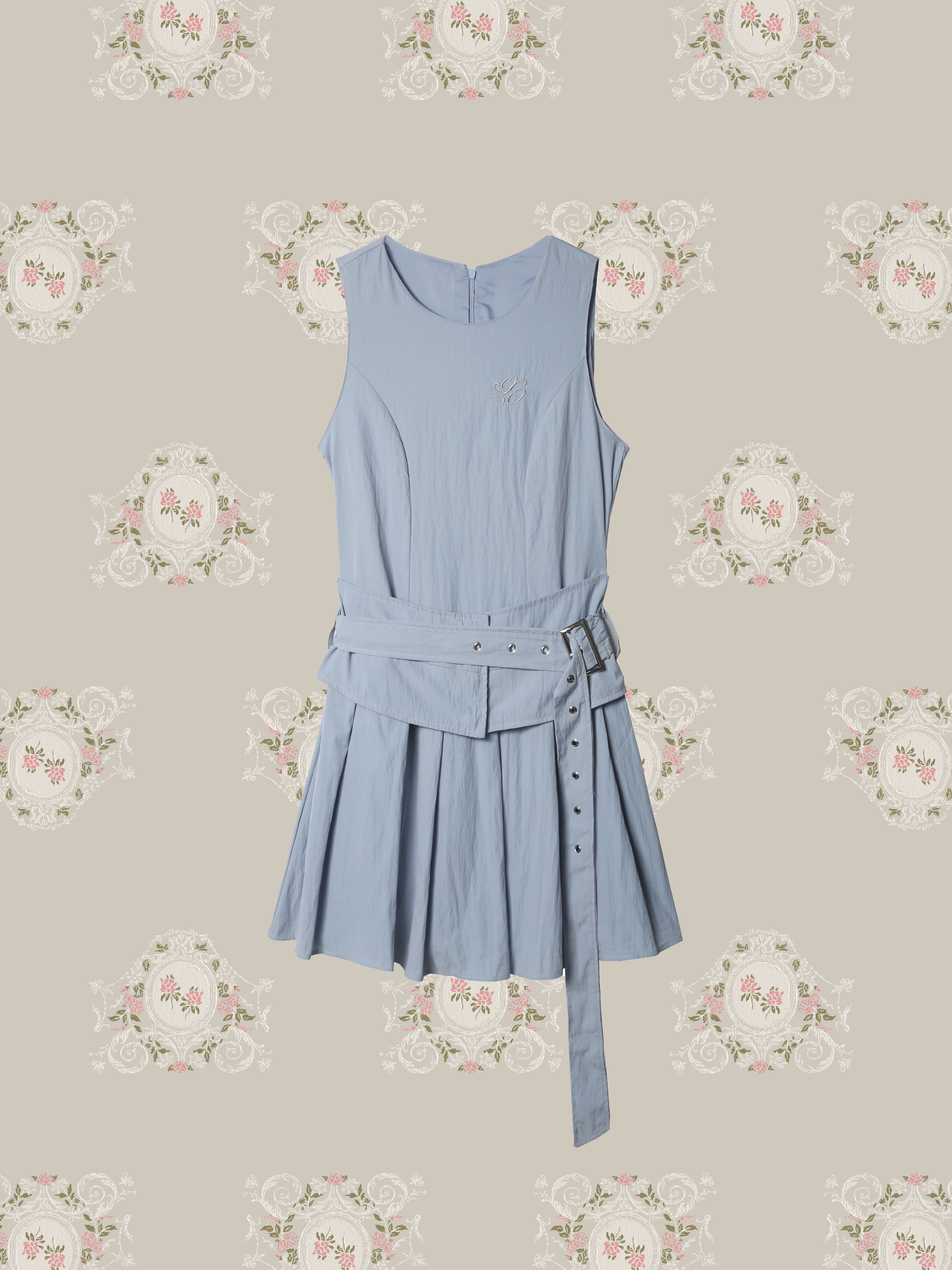 Belted Pleats Vest Dress/ベルト付きプリーツベストドレス