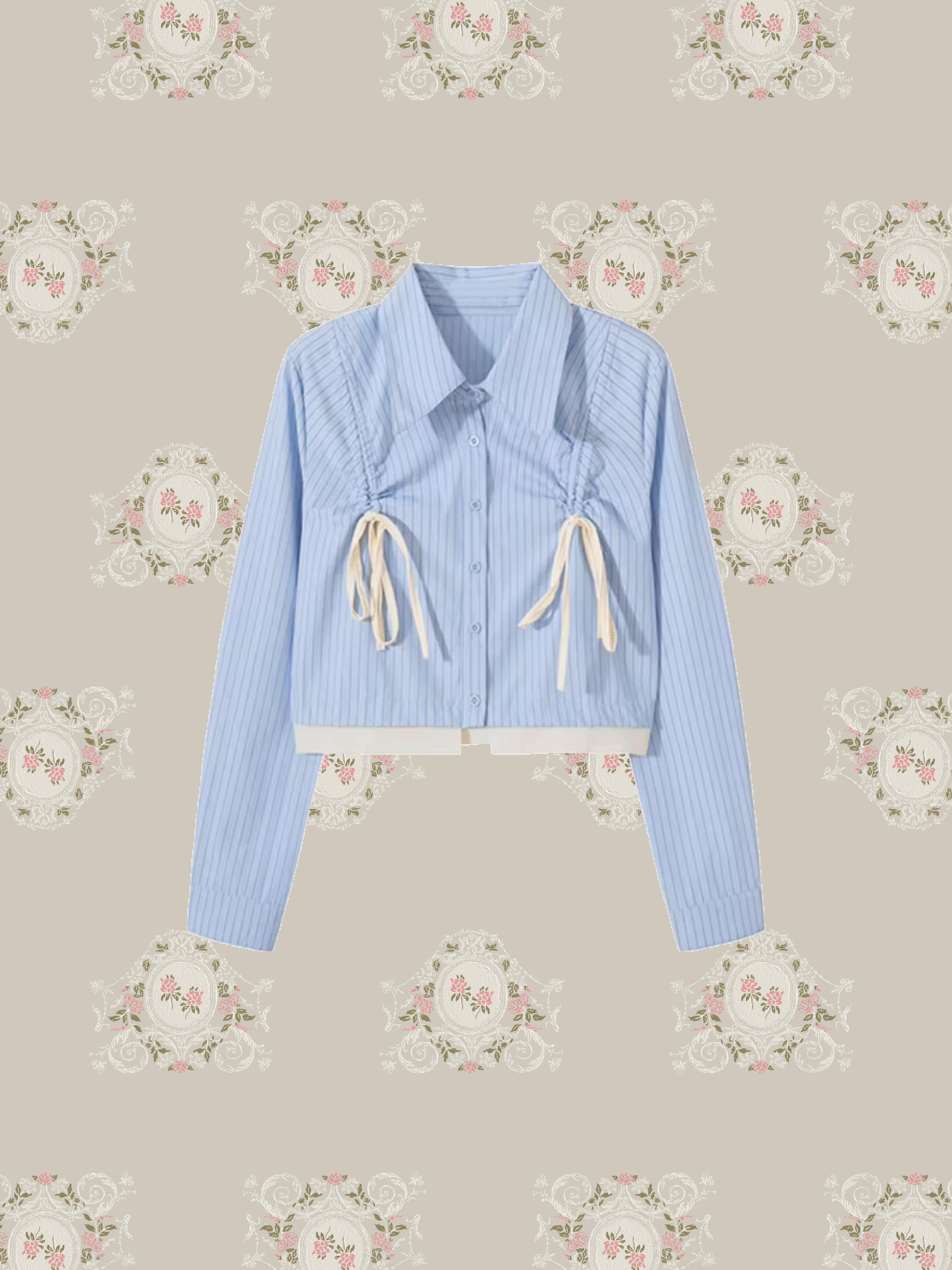 Sweet Ribbon Stripe Shirt/スイートリボンストライプシャツ