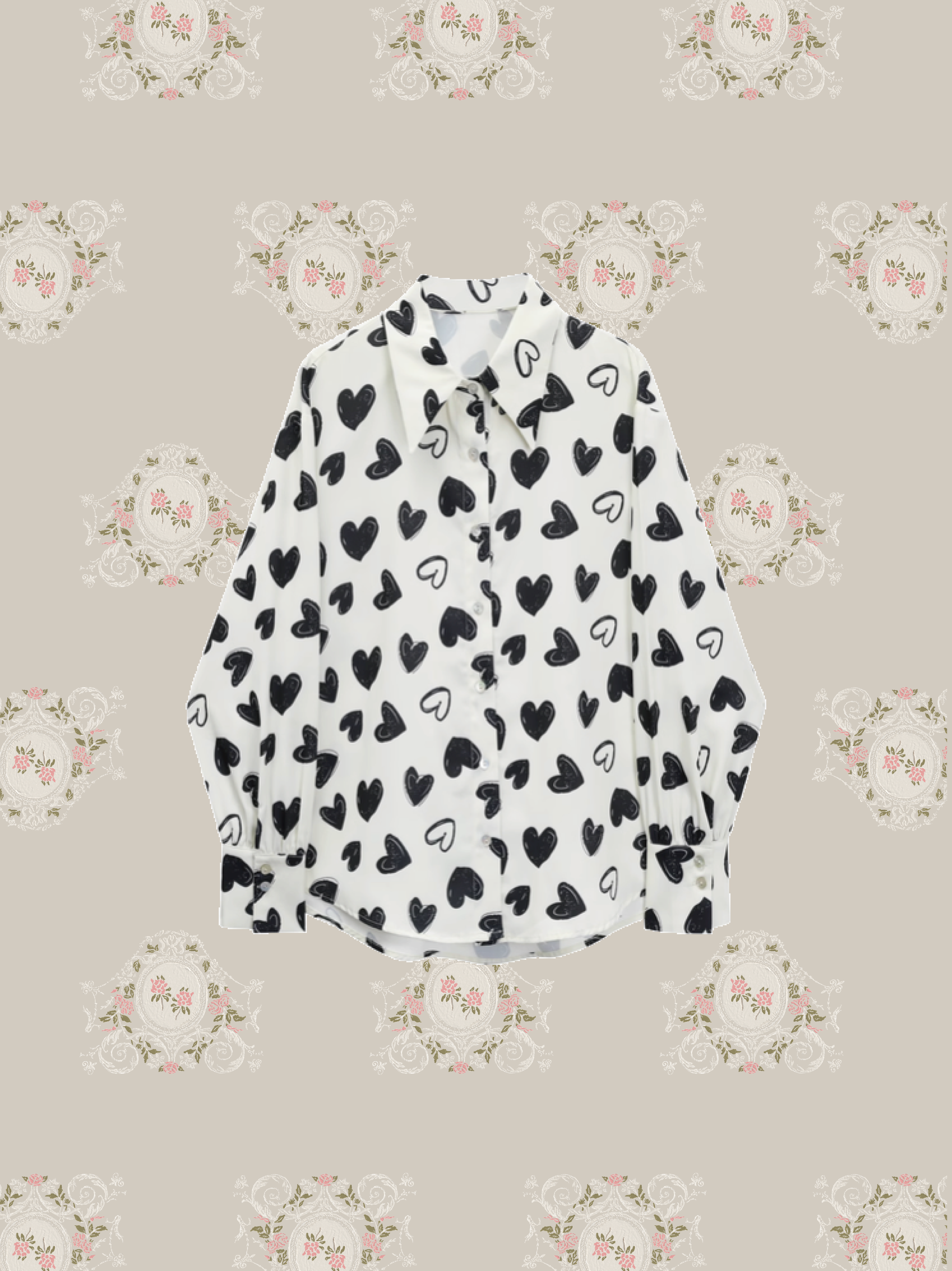 Cheerful Heart Print Shirt 