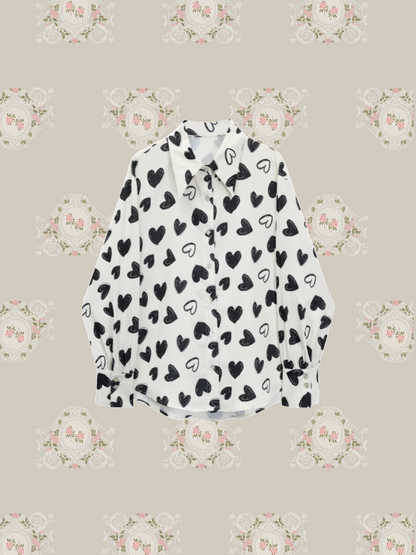 Cheerful Heart Print Shirt 