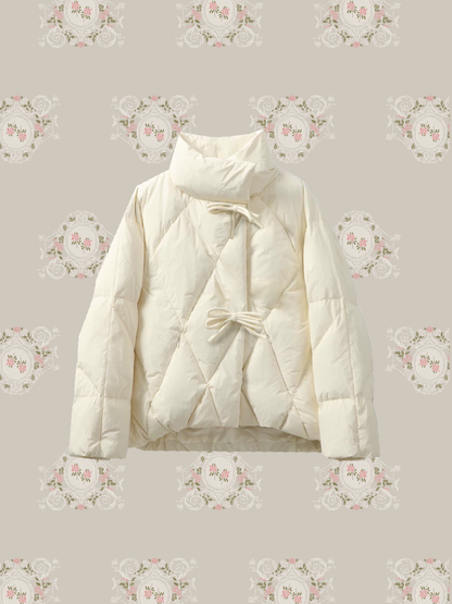 Quilting Ribbon Puffer Duck Down Jacket キルティングリボンパファーダックダウンジャケット