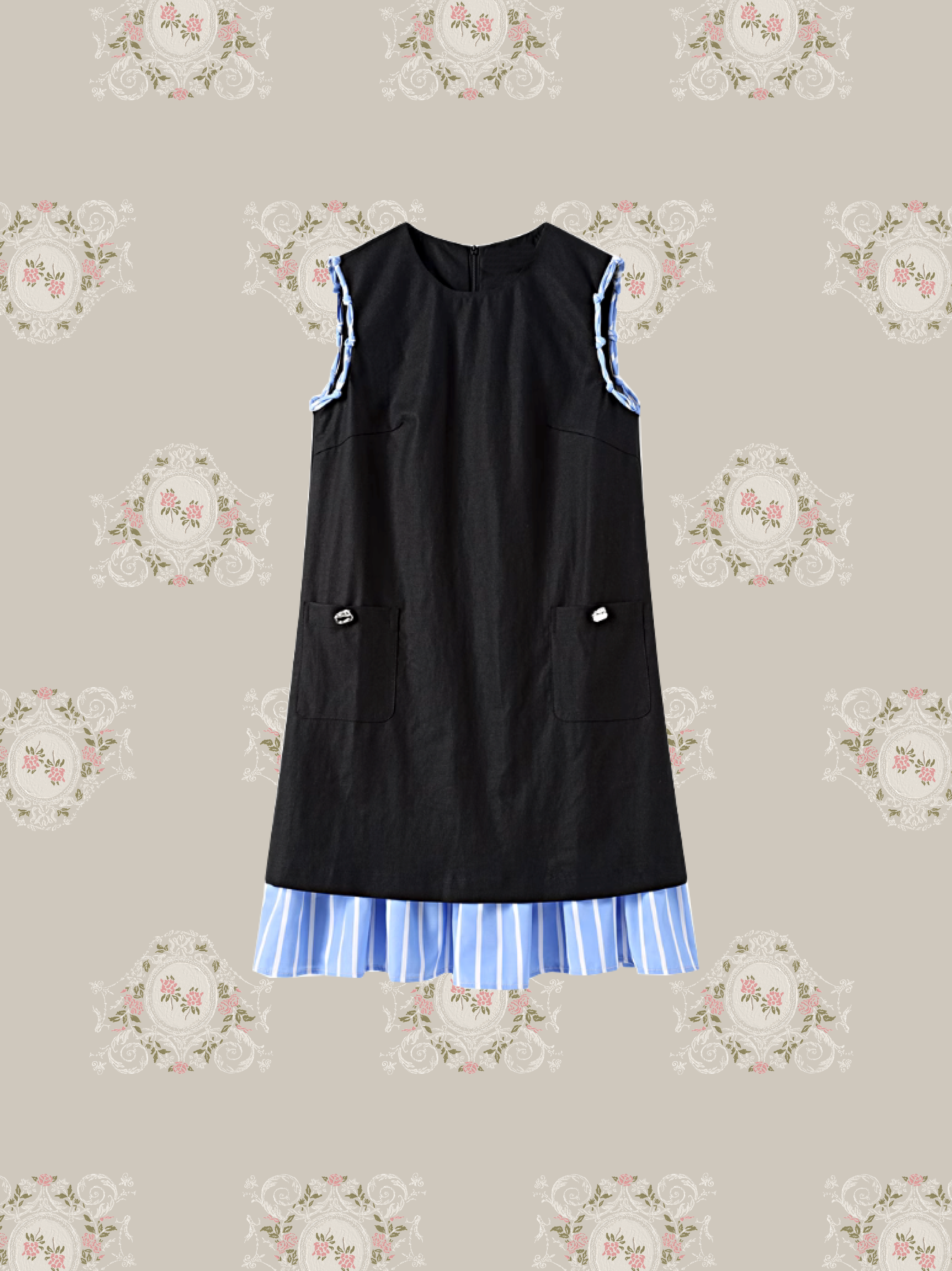 Stripe Stitching Vest Dress/ストライプステッチベストドレス