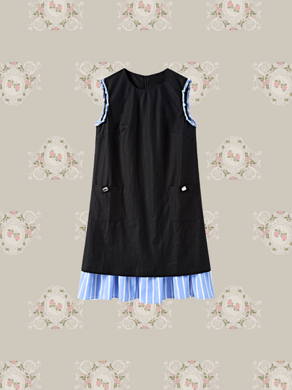 Stripe Stitching Vest Dress/ストライプステッチベストドレス