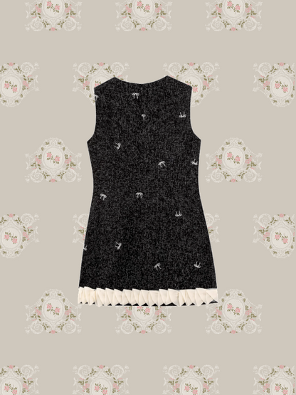 Elegant Tweed Style Frill One Piece/ツイードフリルワンピース