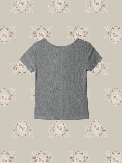 Floral Lace Up T/フローラルレースアップTシャツ