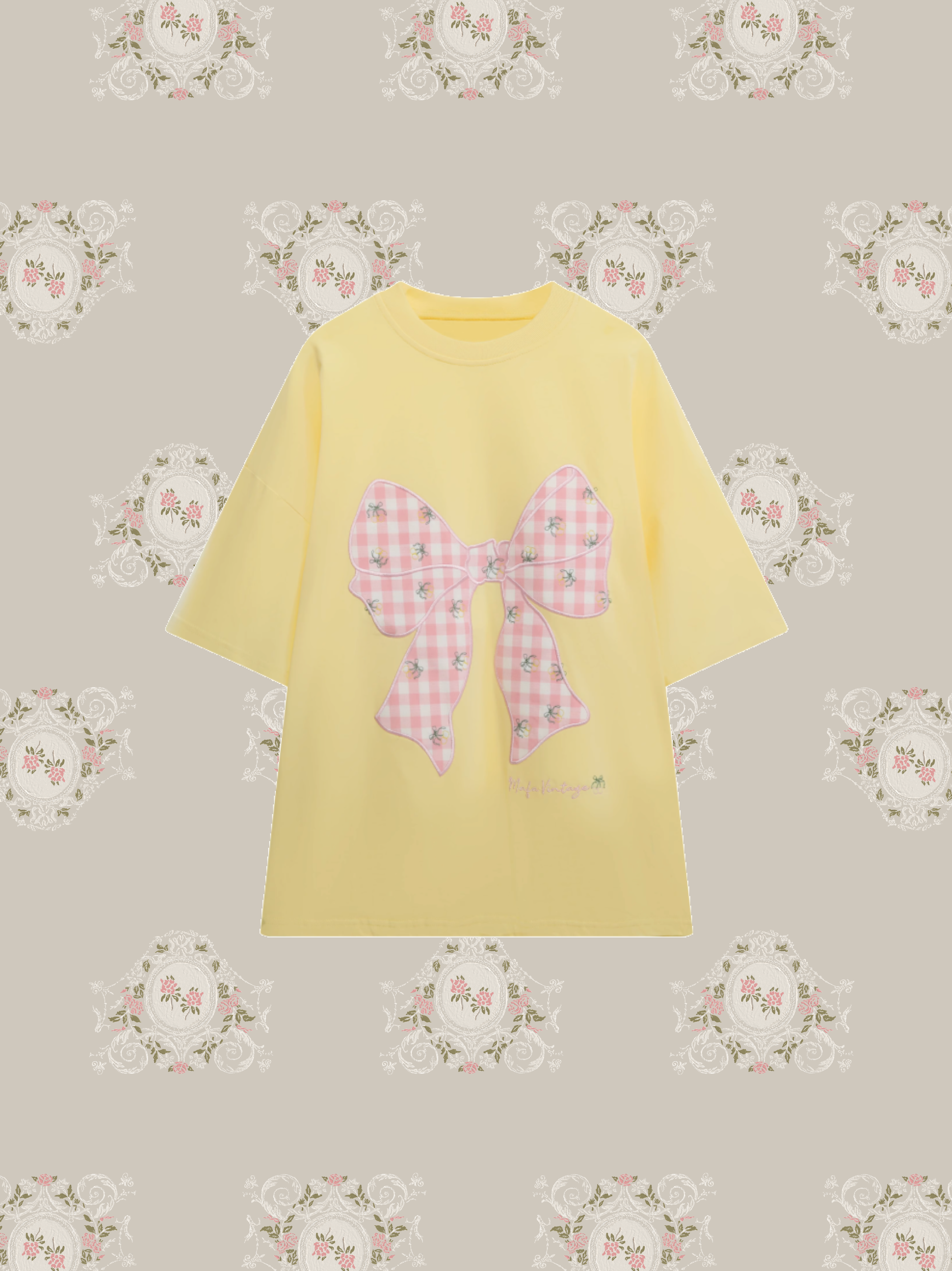 Ribbon Motif Embroidery T/リボンモチーフ刺繍Tシャツ