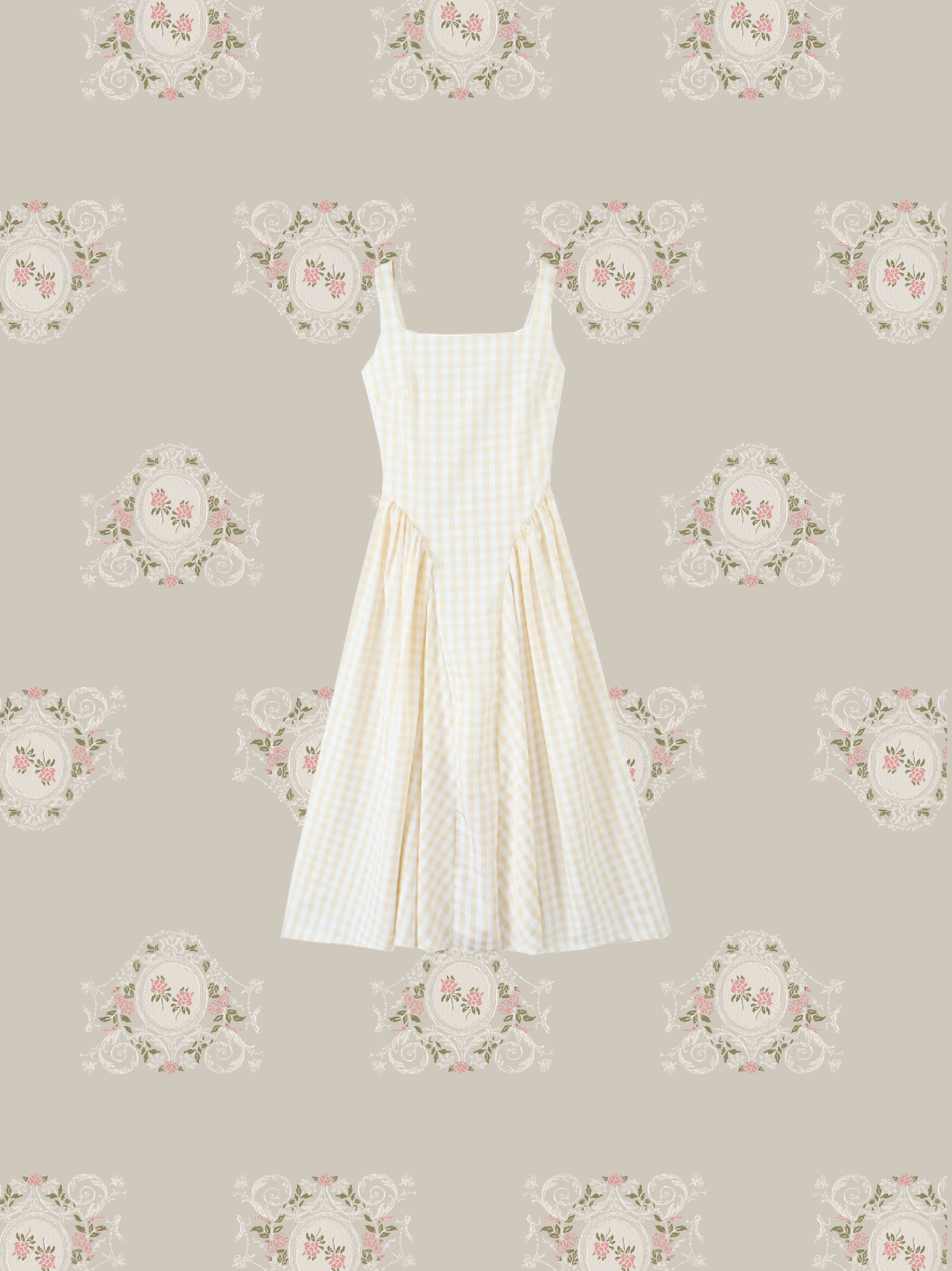 French Plaid Voluminous Dress/フレンチチェックボリュームドレス