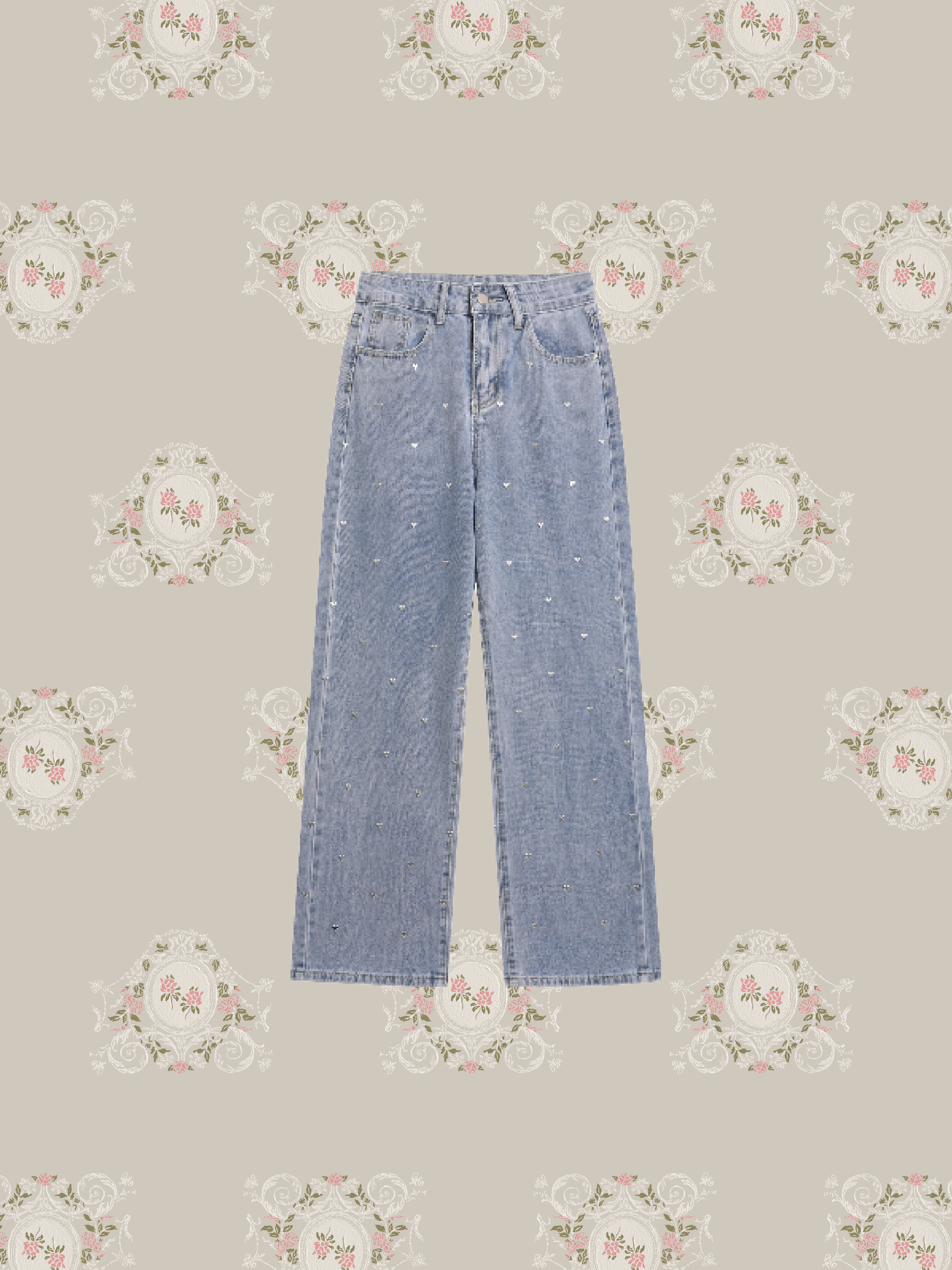 Heart Embroidery Denim Pants/ハート刺繍デニムパンツ