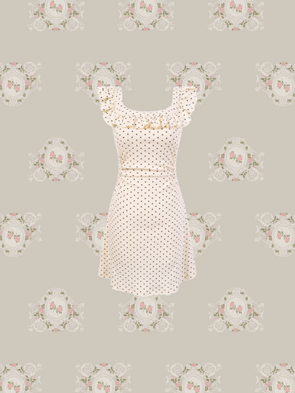 Dots Square Collar One Piece/ドットスクエア衿ワンピース